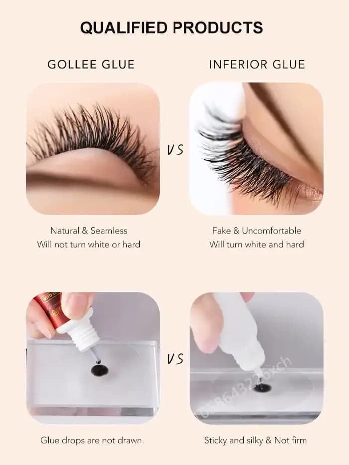 Gollee colle transparente pour extensions de cils pour couleur ou noir adhésif pour faux cils ou sou