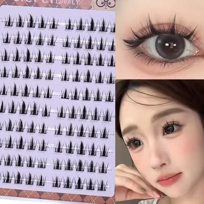 Cils en grappe auto-adhésifs DIY, 10 rangées/boîte, cils sectionnels de Style Manga sans colle, aspe