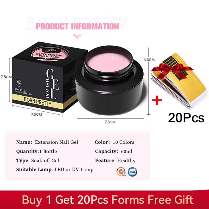 BORN PRETTY 60/30ml gelée dure Extension vernis à ongles Gel ongles français ongles nu rose blanc cl