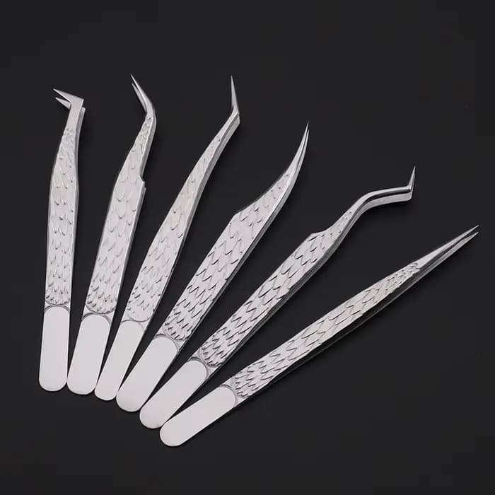 Ensemble de pincettes pour faux cils, 6 pièces, pour Extensions de cils en éventail, plantation de p