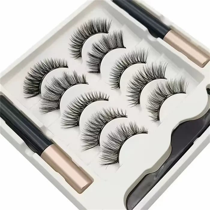 5 paires 5 cils magnétiques Eyeliner pince à épiler ensemble 3D cils de vison naturel artificiel fau
