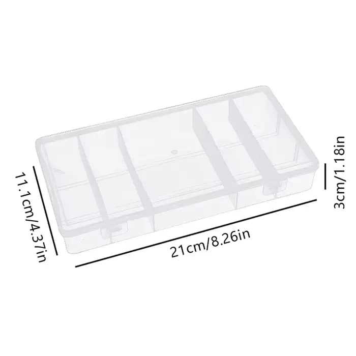 Organisateur d'outils d'extension de cils Vertical à 5 grilles, rectangulaire Transparent avec couve