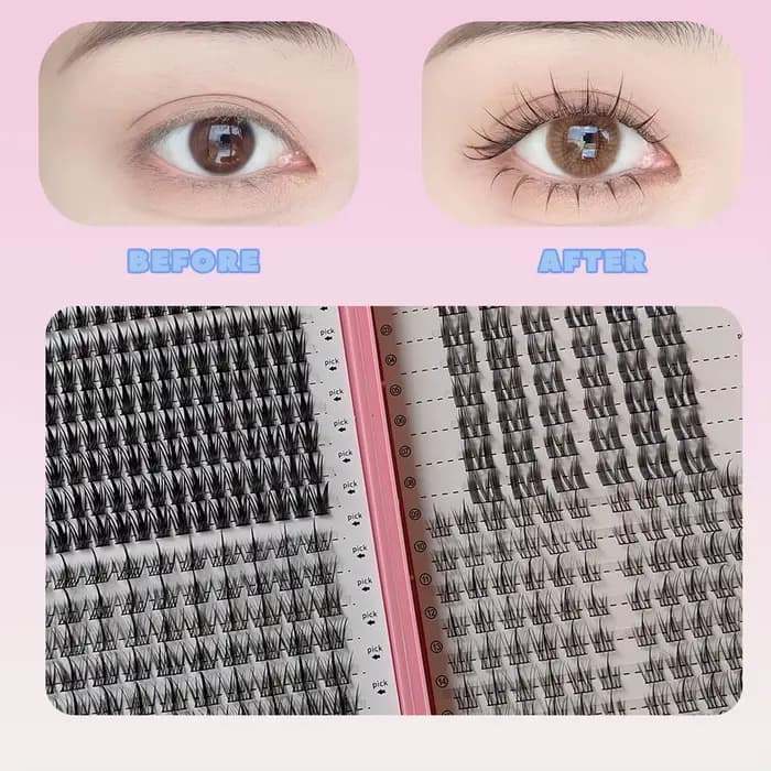 Faux cils mixtes 32 rangées, grande capacité, naturels, fournitures d'extension DIY, bouquets de cil