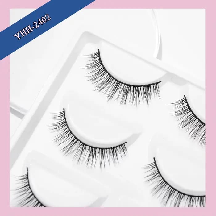 Cils Terrier noirs naturels, 5 paires, croix fine, adaptés à la date de travail quotidienne