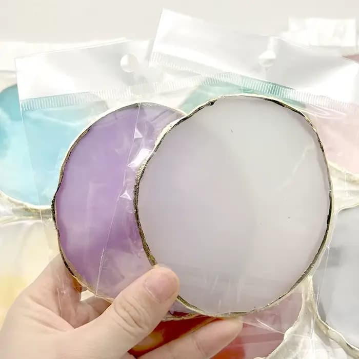 Palette ronde de couleur pour ongles, pierre d'agate en résine, vernis Gel, mélange de dessin, plaqu