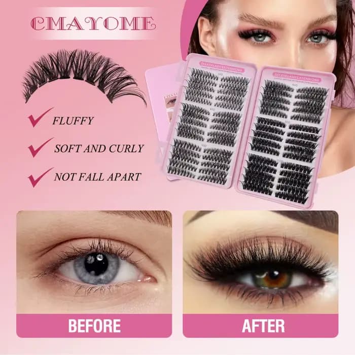 Une boîte de grappes de cils, 30 rangées d'extensions de faux cils, 30 + 40 + 50 + 60 + 80 + 100D ci