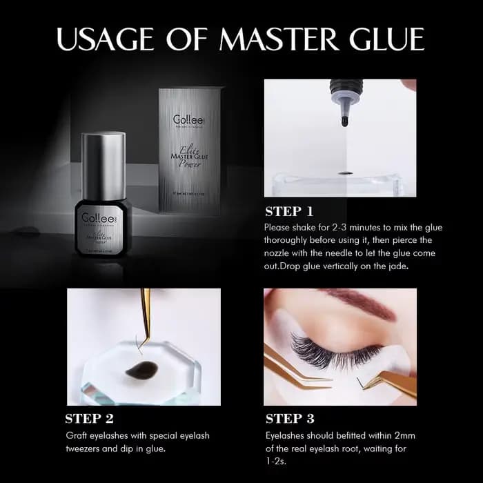 Gollee – colle 0.5s à séchage rapide pour Extension de cils, fournitures adhésives pour faux-cils à