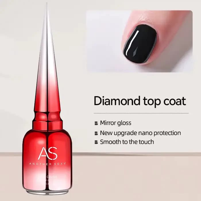 AS 15ml diamant couche de finition Gel vernis à ongles tremper UV LED Gel vernis sans essuyage haute
