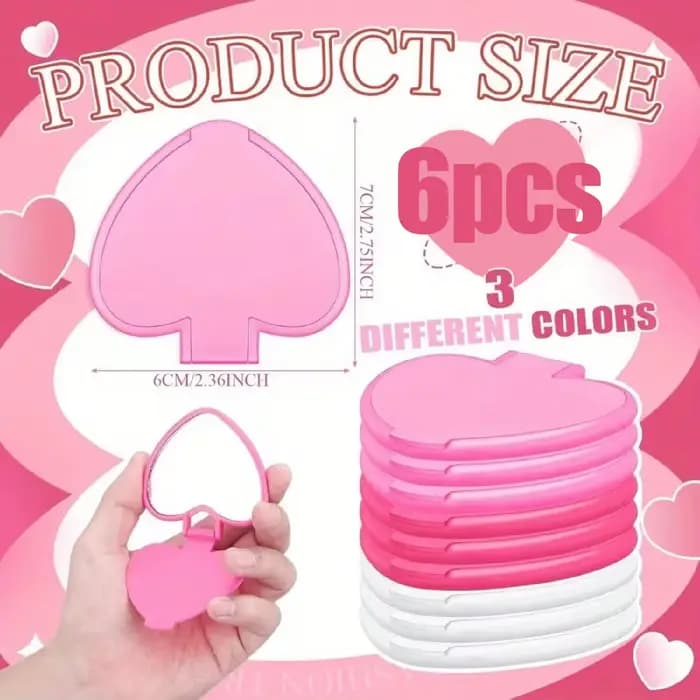 Miroir de saint-valentin en vrac, Mini poche en forme de cœur, petit maquillage pliable, Portable, s