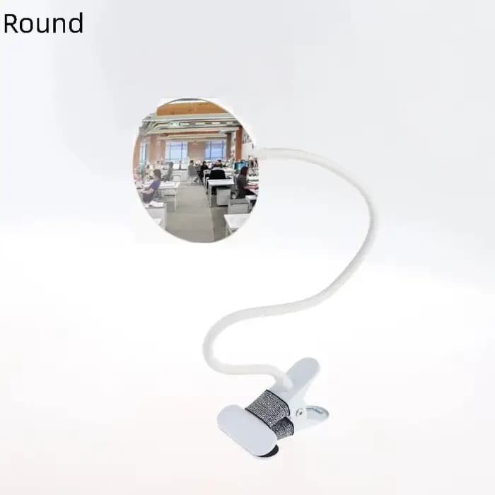 360 ° Miroir rotatif pour extensions de cils, tige en métal blanc, miroir convexe à clipser, miroi