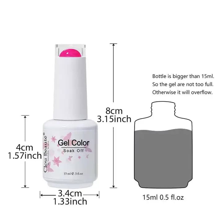 Clou Beaute 15ml rouge noir blanc vert néon Gel vernis à ongles couche de finition velours haut 400