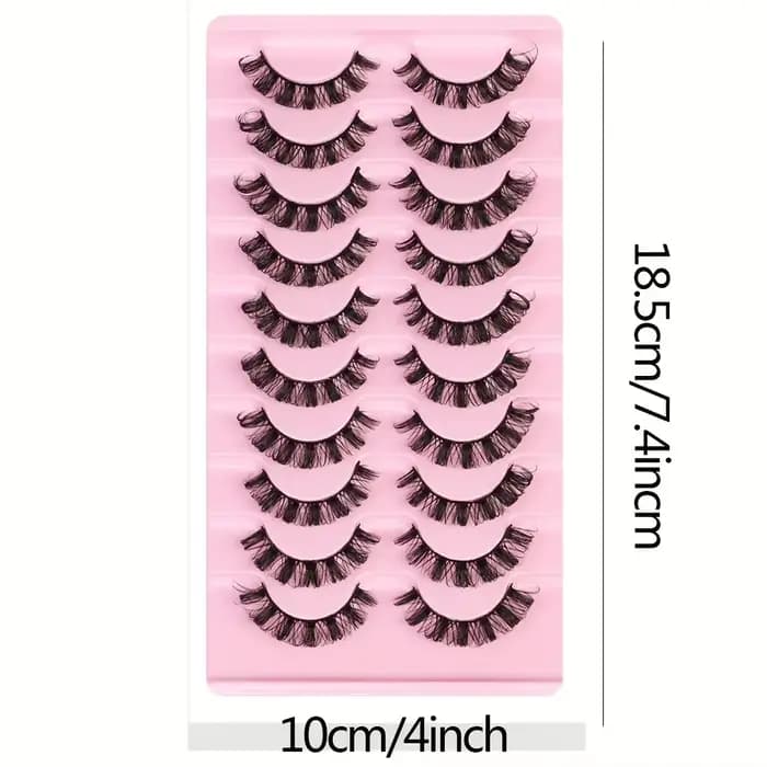 10 paires de cils à bande russe DD Curl faux cils moelleux vaporeux Faux cils en vison Pack