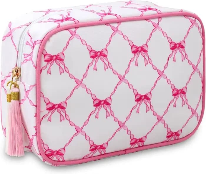 Pochette de maquillage personnalisée avec nom brodé, sac de voyage pour articles de toilette personn