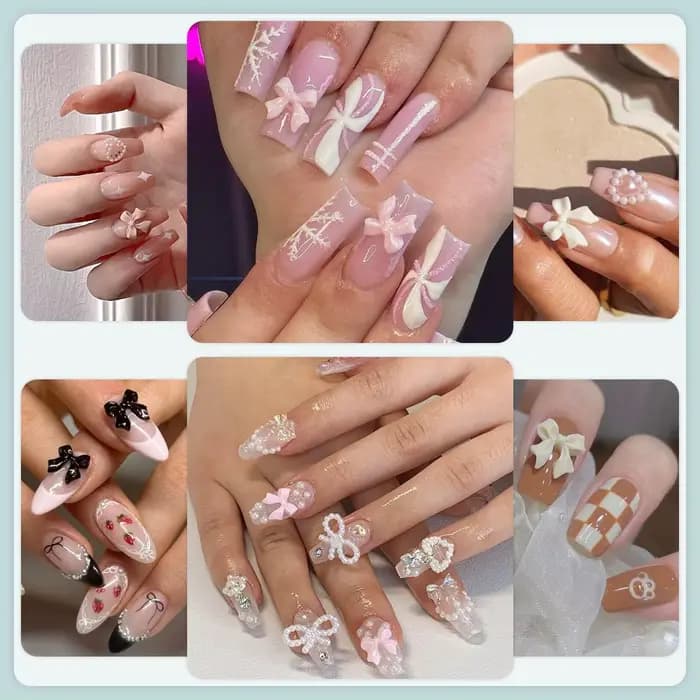 500 pièces/boîte 3D arc ongles breloques grande boîte Flatback perles ensemble ongles arcs charme +