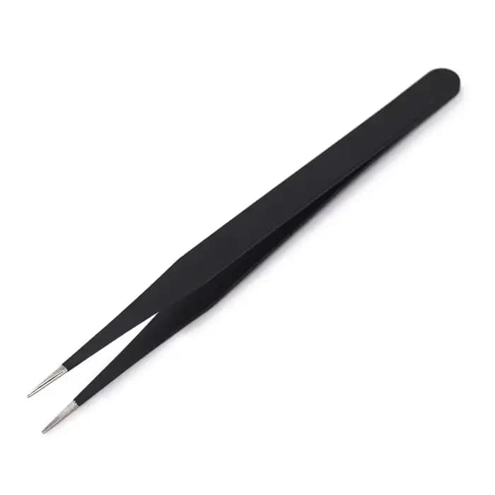 Pincettes antistatiques, pincettes noires de précision pour Nail Art et Extensions de cils, outils d