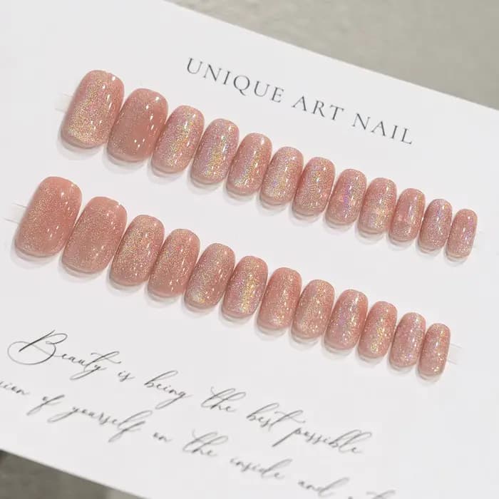 Faux ongles carrés courts et moyens, 24 pièces, scintillants, blancs, portables, argent, couverture