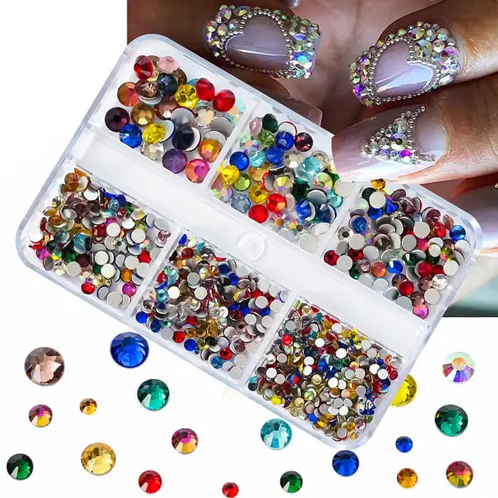 1 boîte Aurora mélange de tailles ss6-ss20 verre Non correcteur à chaud Strass dos plat pierre de cr