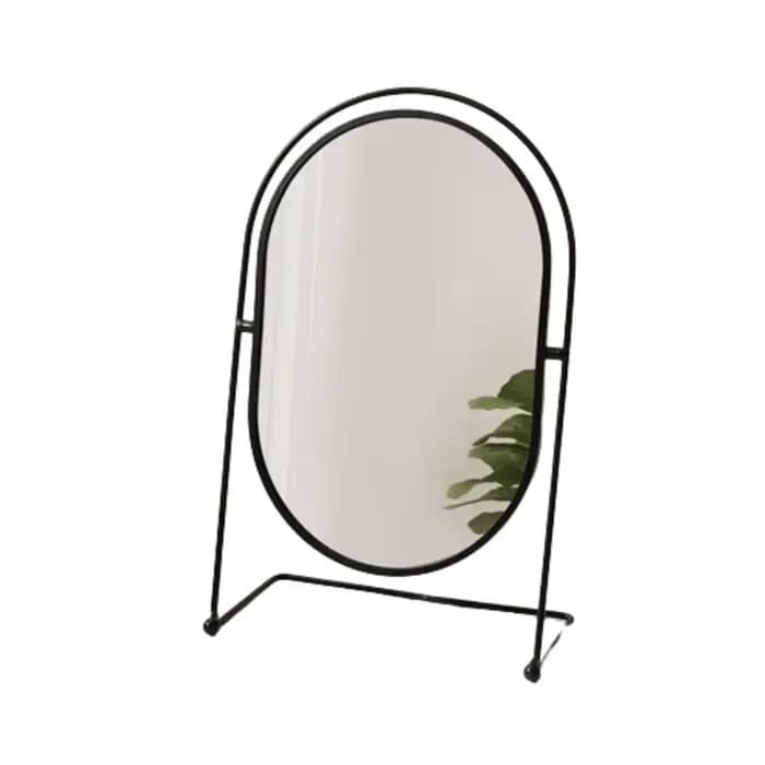 Miroir de maquillage nordique en fer, cadre en fer, miroir de vanité ovale, haute définition sans co