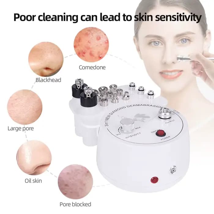 Machine de beauté 3 en 1Diamond MicrodermDelhi, vaporisateur d'eau, extinction sous vide, anti-rides