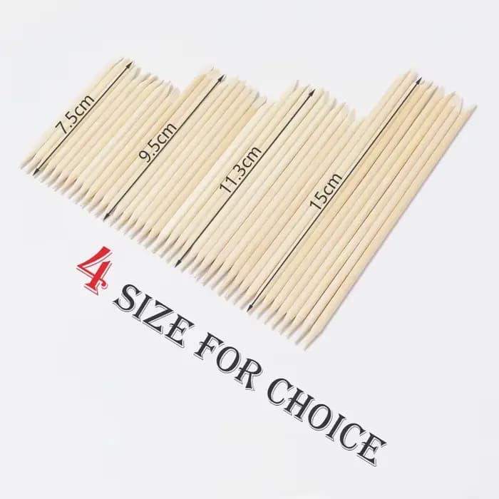 Poussoir à cuticules pour ongles, bâtons en bois Orange pour enlever les ongles, dissolvant de manuc