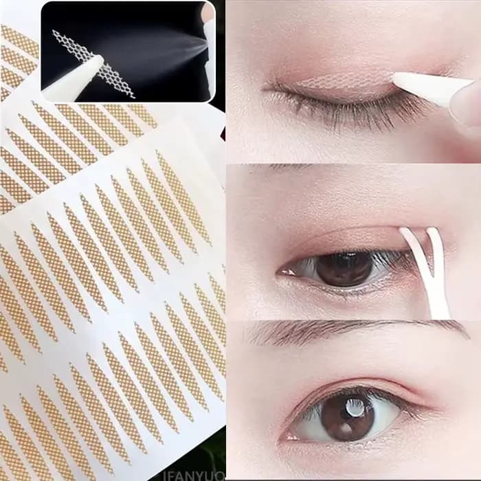 Bande adhésive double pli furtive pour paupières, 480 pièces, autocollant en Fiber de dentelle, rayu