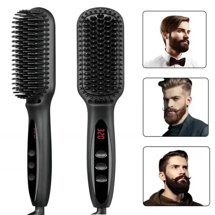 Peigne à barbe électrique, brosse à lisser, brosses à cheveux chaudes, anti-brûlure, brosse à lisser