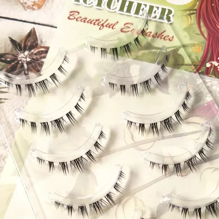 5 paires de cils inférieurs épais bande transparente sous les cils cils inférieurs doux à la main Ma