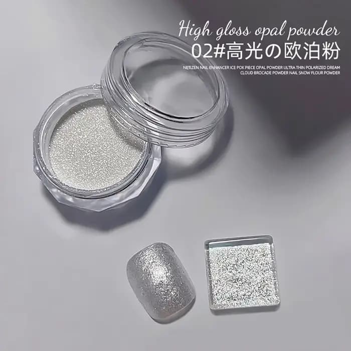 Poudre à ongles effet perle, 1 pot, miroir aurore chromé, sirène, poudre d'art pour ongles, arc-en-c