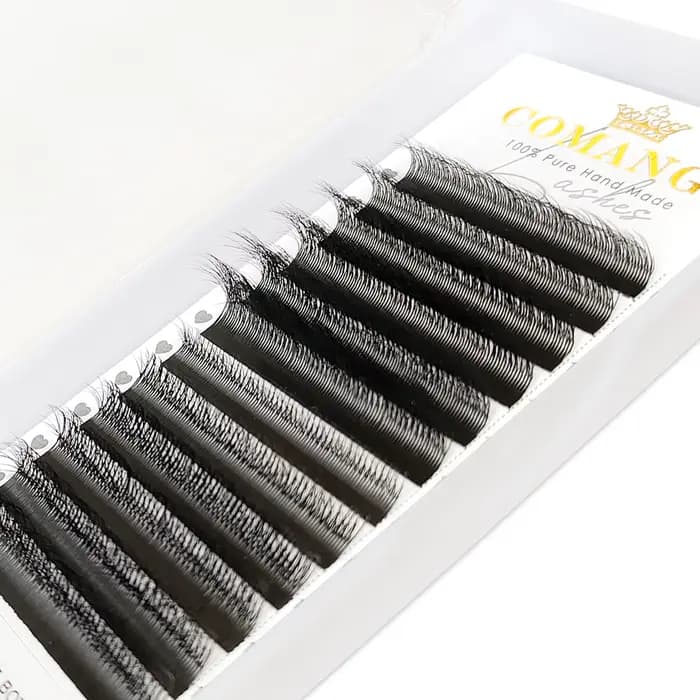 CoMango 5D fox YY shape eye lashes extension C/D curl professional black fox eye style lash high qua
