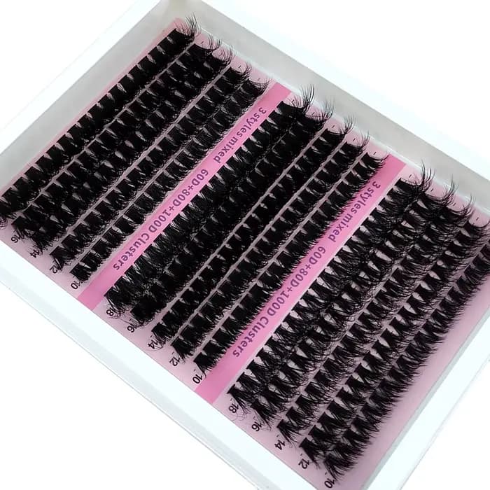Nouveau 15 rangées bricolage 5D grappes de cils moelleux 60D-200D grappes de cils épais cils individ