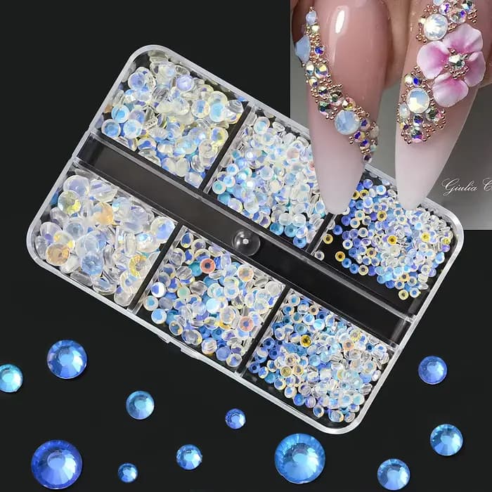 1 boîte Aurora mélange de tailles ss6-ss20 verre Non correcteur à chaud Strass dos plat pierre de cr