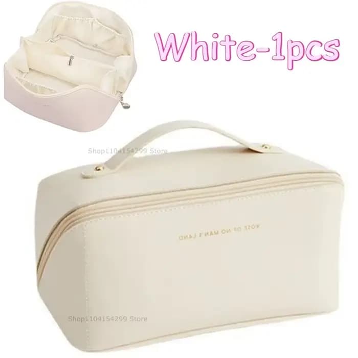 Trousse de maquillage grande capacité pour femmes, trousse de toilette imperméable portable avec sép
