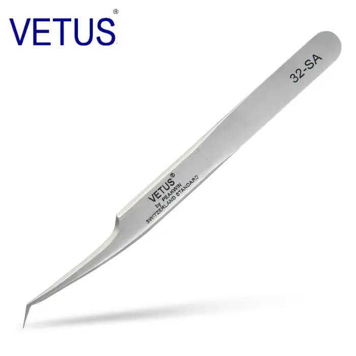 VETUS Original 32-SA pince à épiler hyperfine haute précision Non magnétique Anti-acide pinces cils