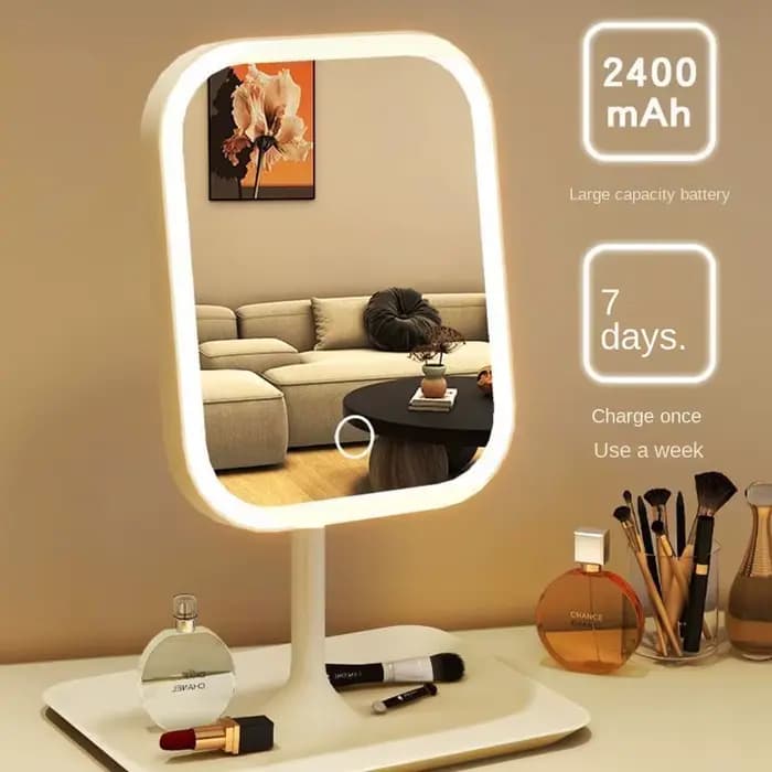 Miroir de courtoisie de bureau moderne pour femmes, miroir de maquillage LED, miroir tactile pour ch