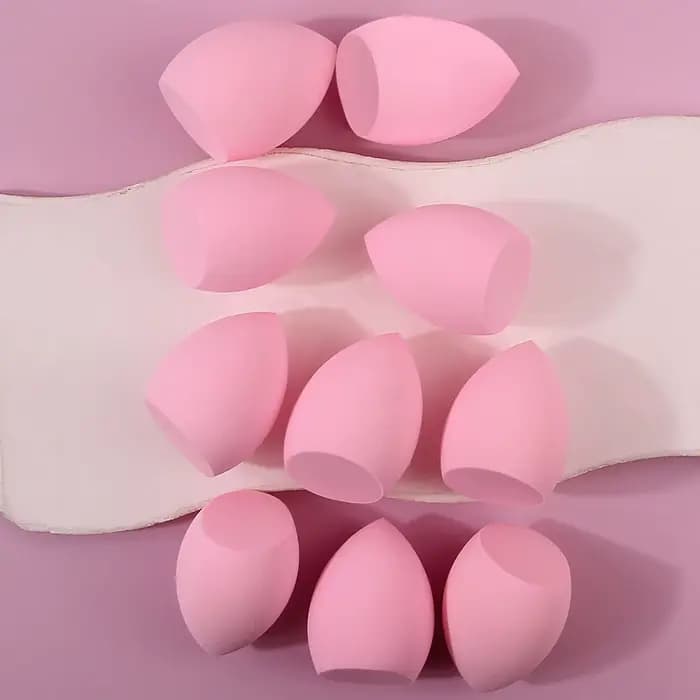 10 éponges de maquillage roses super douces à découpe diagonale, un outil de beauté qui s'hydratent