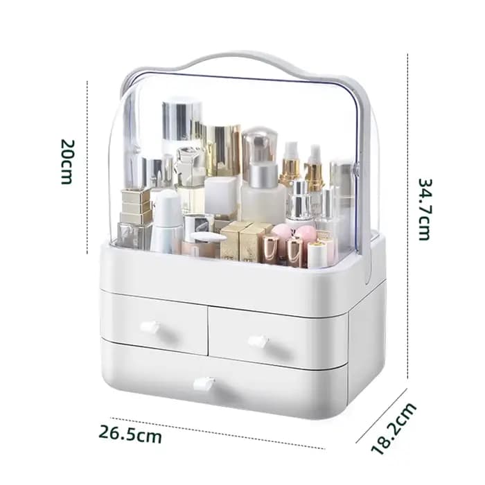 Boîte de réception de cosmétiques, 1 pièce, organisateur de maquillage de bureau anti-poussière avec