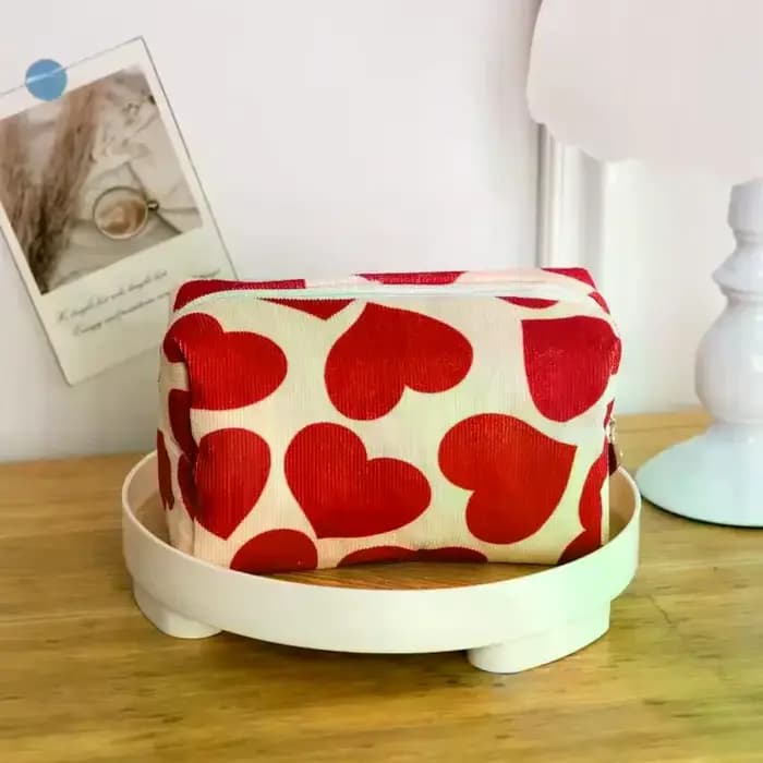 Sac à cosmétiques en velours côtelé pour femmes, pochette de maquillage Portable de voyage, sac de r