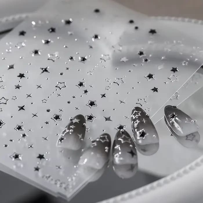 Autocollant pour ongles bronzants, adhésif Transparent sur le dos, pour Nail Art, Cool, étoile à cin