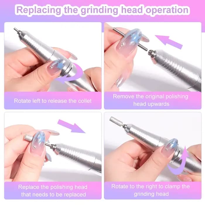 Perceuse à ongles électrique Rechargeable 45000 tr/min, perceuses à ongles professionnelles pour ver