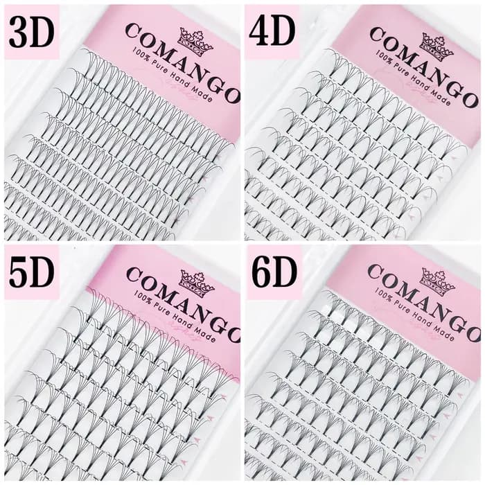 CoMango préfabriqué Volume Fans tige courte russe Extensions de cils larges ventilateurs 3D 4D 5D 6D