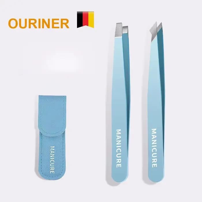 EyeblogugTweezer-Pince à épiler inclinée en acier inoxydable, extracteur de poils fins, pinces à sou