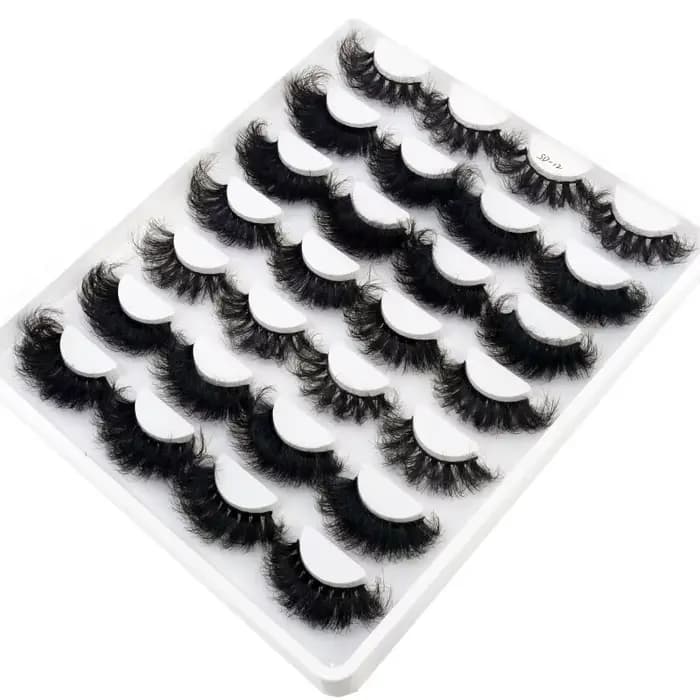 HBZGTLAD 14 paires de cils 25mm Faux cils de vison longue durée cils de vison moelleux Volume dramat