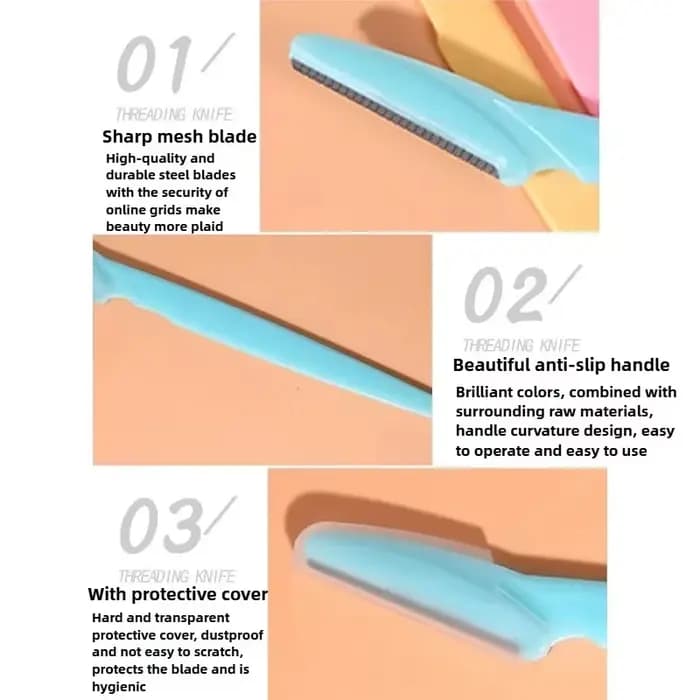 Rasoir à sourcils et rasoir Facial pour femmes, outils de Dermaplaning exfoliants polyvalents avec c