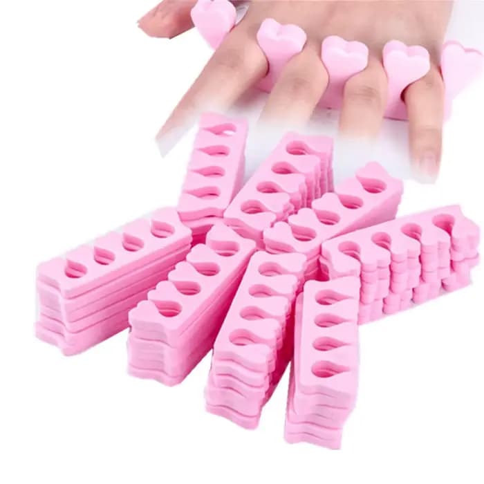 Séparateurs de doigts et d'orteils pour Nail Art, éponge douce en forme de cœur, séparateur de pieds
