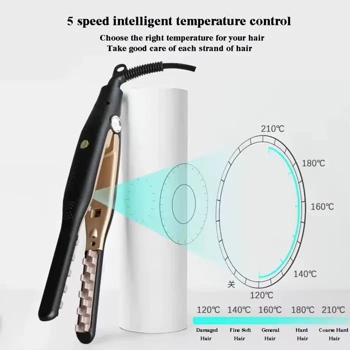 Volumisateur de fer à sertir professionnel en céramique, grille 3D, bigoudi ondulé moelleux, fer pla