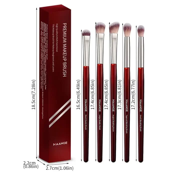 MAANGE 5 pièces ombre à paupières ensemble de pinceaux de maquillage correcteur brosse yeux cosmétiq