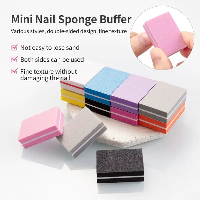50pcs Lot de Mini limes à ongles double face blocs éponge colorée tampon à ongles bloc polissage des