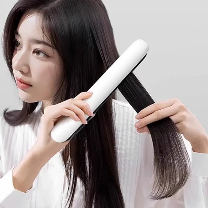 Fer à friser/lisseur sans fil 2-en-1 rechargeable par USB avec quatre réglages de température, mini