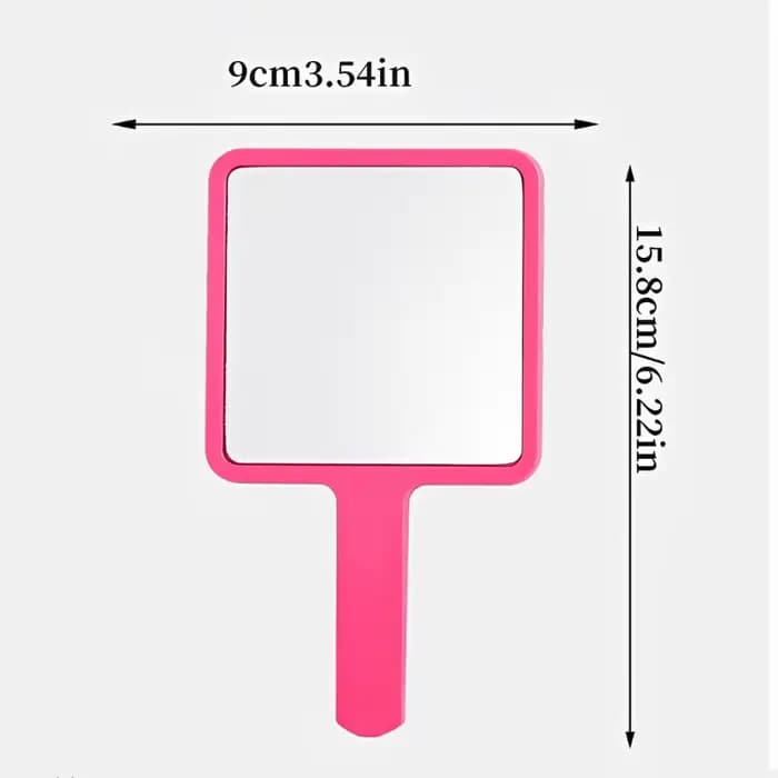 Miroir de maquillage portatif pour Extension de cils, miroir de vanité carré avec poignée en plastiq