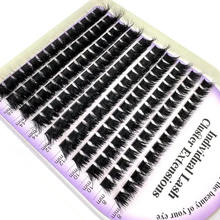 10 rangées 5D grappes de cils épais moelleux 60-160D D/DD Curl cils individuels vaporeux 8-16mm méla